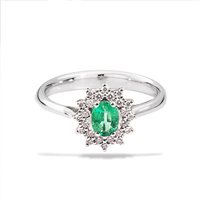 Anello Recarlo Donna Camelia in Oro bianco Smeraldo 0.3 Ct R77CC001/SM-13-2 - R77CC001/SM-13-2